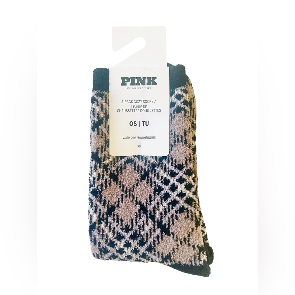 PINK Victoria's Secret Iced Coffee Plaid Socks